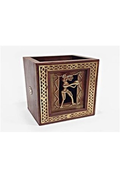 Brass Warli Pen Holder Brass Warli Pen Holder
